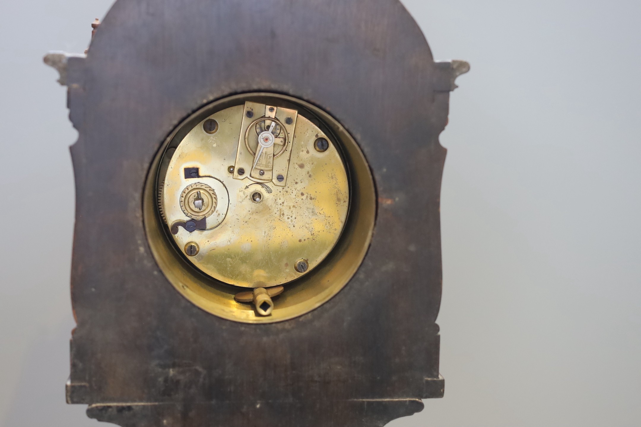 An Edwardian painted satinwood miniature longcase clock, height 51cm
